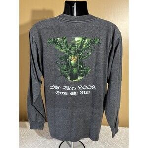 Vintage 2008 Ocean City MD Bike Week Demon Motorcycle 2 Sided Tee Size M